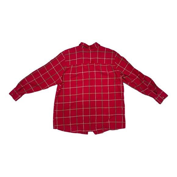 Karen Scott Sport Womens Shirt Red Checked Scottie Dog Button Down - Picture 5 of 5